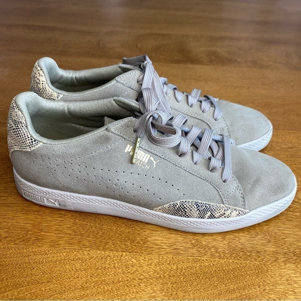 Puma Match Snake Leather Low Top Lace-up Casual Sneakers Women's size US 8